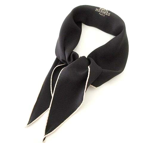 エルメス ラムスキン シルク ベスト スカーフ柄 50 ブラック  