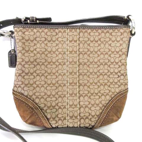 コーチ COACH 美品 シグネチャー ミニ ショルダーバッグ クロスボディ 