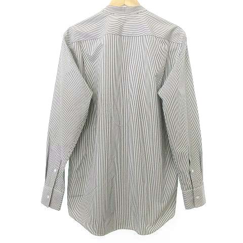 エルメス HERMES マルジェラ期 バンドカラー シャツ 長袖 ストライプ  