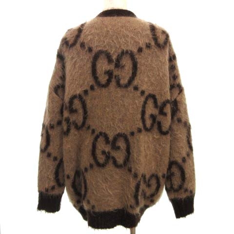 グッチ GUCCI 美品 21AW リバーシブル モヘア ニット カーディガン GG  