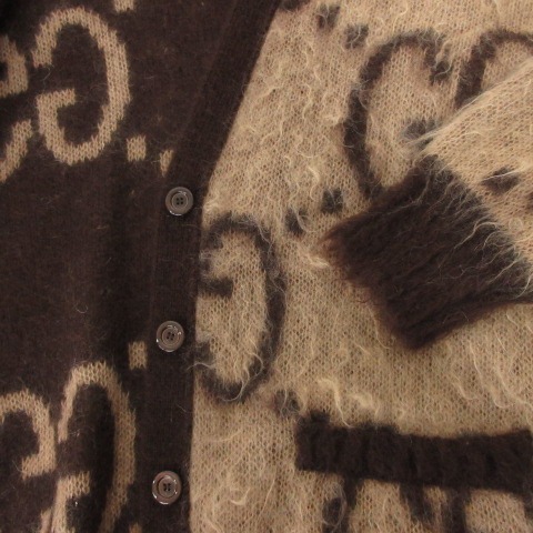 グッチ GUCCI 美品 21AW リバーシブル モヘア ニット カーディガン GG  