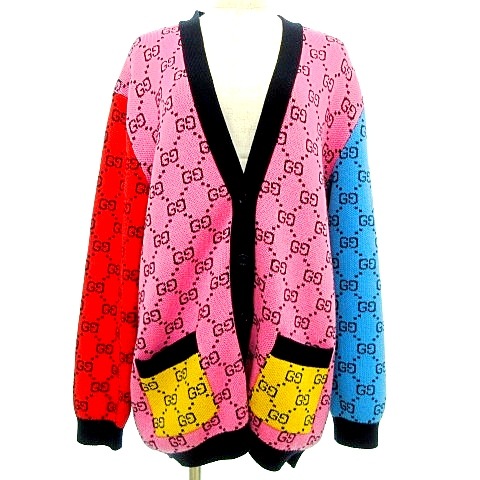 グッチ GUCCI 国内正規 美品 21ss ニット カーディガン GG 総柄 