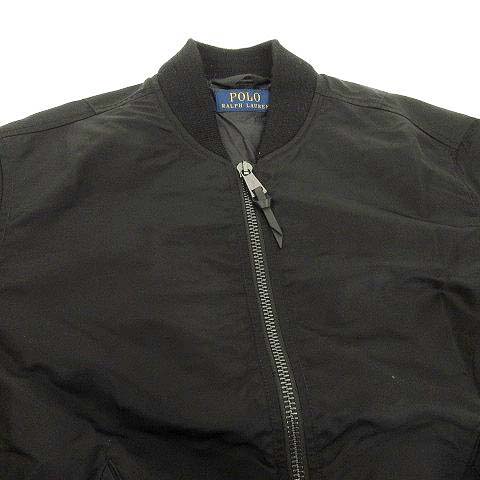 RALPH LAUREN MA-1 フライト ジャケット ブルゾン ブラック M ポロ ラルフローレン POLO RALPH LAUREN 美品 MA-1 フライト