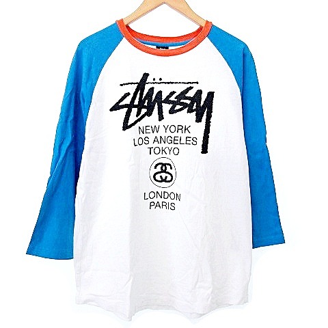 ステューシー STUSSY ラグラン Tシャツ 七分袖 ワールドツアー 