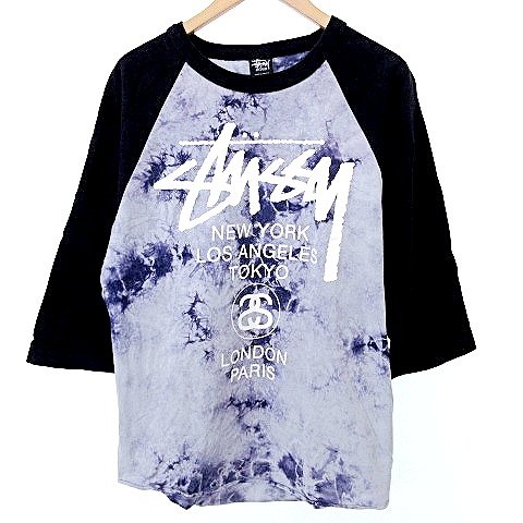 ステューシー STUSSY ラグラン Tシャツ 七分袖 ワールドツアー 