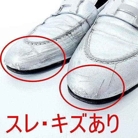 エルメス HERMES ローファー 箔レザー コンスタンス Hバックル 351/2 