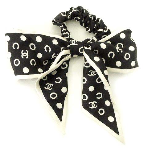 未使用品 シャネル CHANEL タグ付き シュシュ ココマーク シルク  