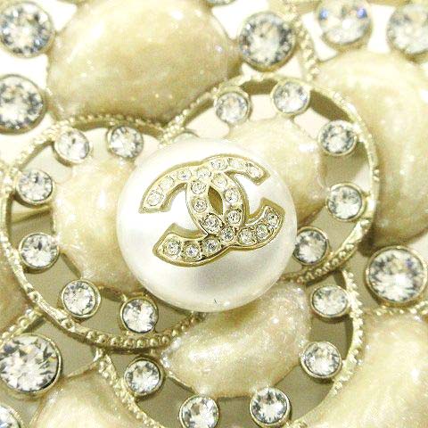 シャネル CHANEL 美品 A21B カメリア ブローチ ココマーク フェイク 
