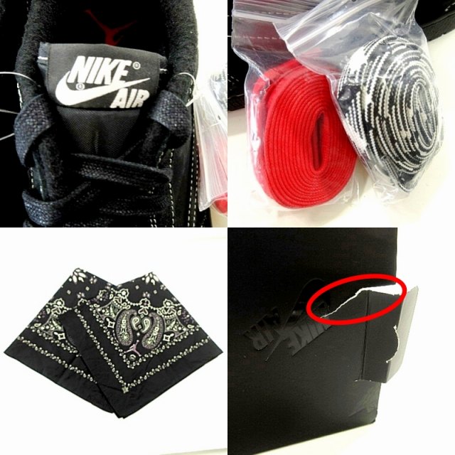 ナイキ NIKE 22年 タグ付き AJ1 LOW x Travis Scott Black