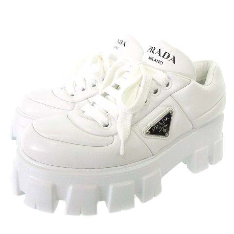 未使用品 プラダ PRADA モノリス パデッド ナッパレザー レースアップ  