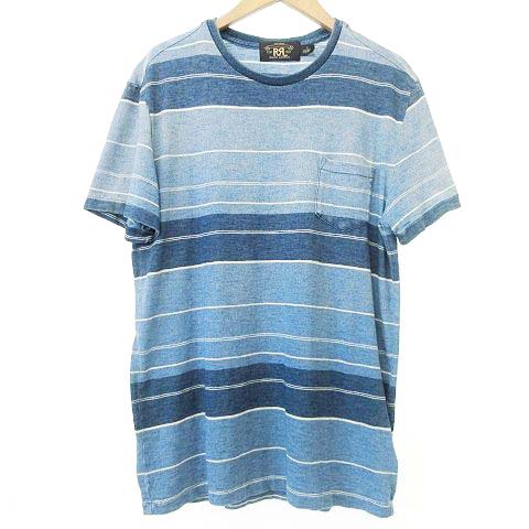 ダブルアールエル RRL インディゴ ボーダー Tシャツ 半袖 クルーネック 