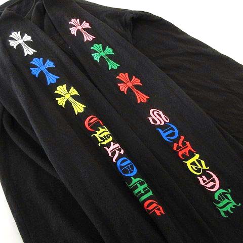 【N.】 CHROME HEARTS 長袖カットソー 黒 マルチカラー Chrome Hearts】マルチカラー ホースシュー ロング Tシャツ 黒 (CHROME