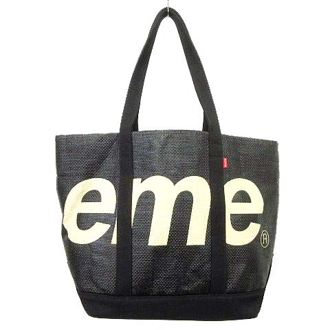 supreme ブラック トートバッグ（シュプリーム SUPREME 20ss raffia 