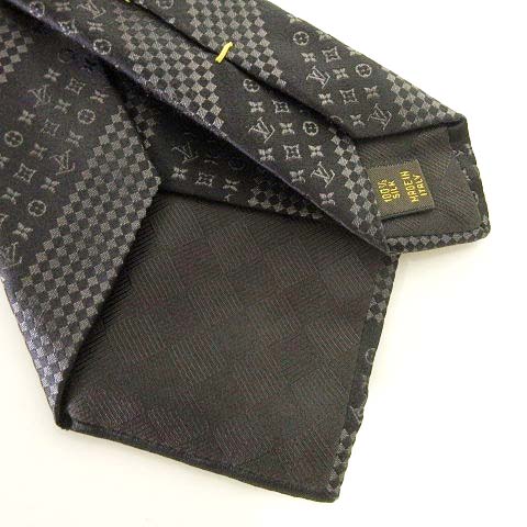 ルイヴィトン LOUIS VUITTON 美品 ネクタイ モノグラム ストライプ 