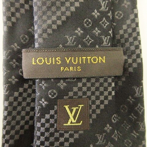 ルイヴィトン LOUIS VUITTON 美品 ネクタイ モノグラム ストライプ 