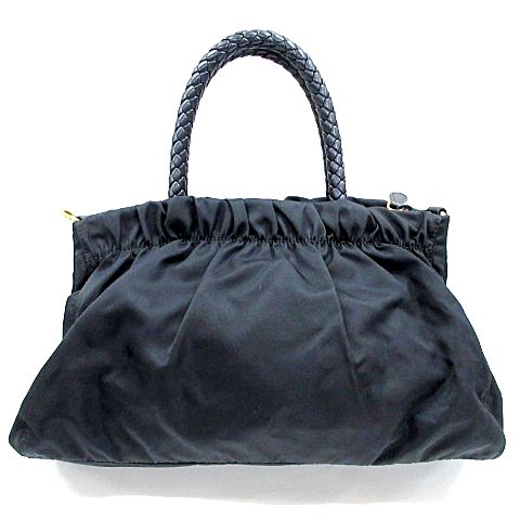 PRADA プラダ 甘く トートバッグ リボン （ナイロン×レザー） 