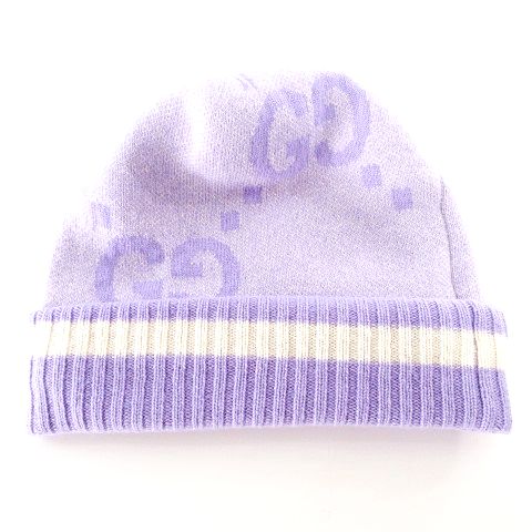 【美品】GUCCI　ニット帽　GG　676827 グッチ 676827 GG ニットキャップ M カシミヤ ブラック A2462124