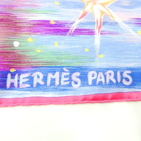 エルメス HERMES 美品 カレ 90 天の火 Feux du CIEL スカーフ シルク 