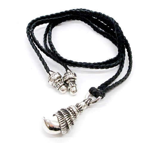 クロムハーツ CHROME HEARTS クロー ペンダント レザー コード 