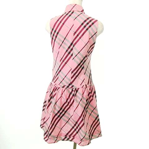 Burberryバーバリーブルーレーベルフリルノースリーブワンピース38