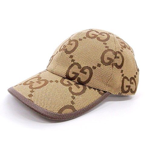 グッチ GUCCI 美品 ジャンボGG ベースボール キャップ 681264 レザー  