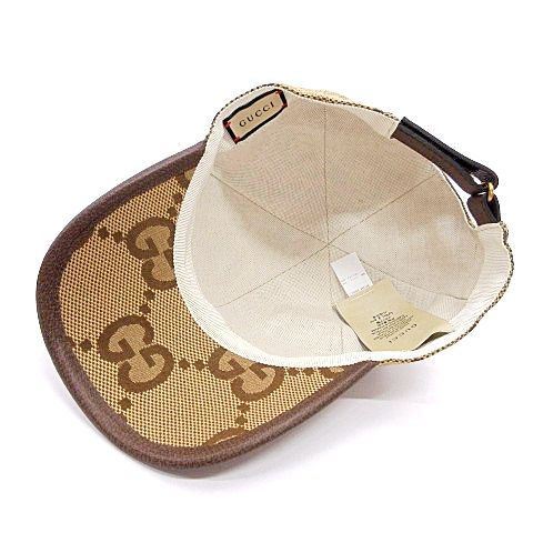グッチ GUCCI 美品 ジャンボGG ベースボール キャップ 681264 レザー  