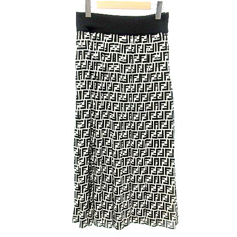 フェンディ FENDI 国内正規 シルク ズッカ柄 スカート ロング フレア
