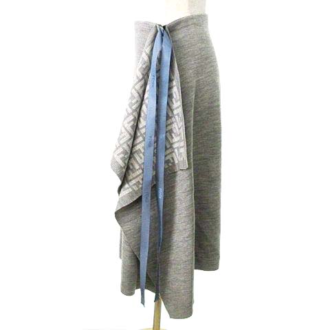 フェンディ FENDI 美品 22年 ASYMMETRICAL スカート FZQ706 ANER 裏  