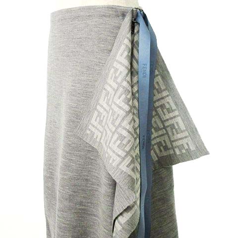 フェンディ FENDI 美品 22年 ASYMMETRICAL スカート FZQ706 ANER 裏  