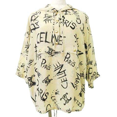 セリーヌ CELINE 美品 22年 シルク プルオーバー シャツ 2B636731R 