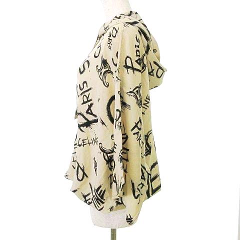 美品 CELINE セリーヌ シャツ ブラウス ロゴ 総柄 シルク