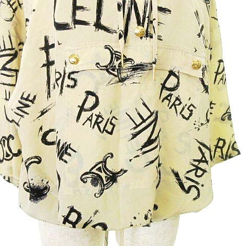 セリーヌ CELINE 美品 22年 シルク プルオーバー シャツ 2B636731R 