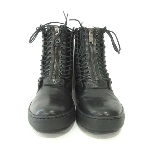 DIESEL ディーゼル黒 レザー はやく ジッパーブーツ28 5cm 売買された 