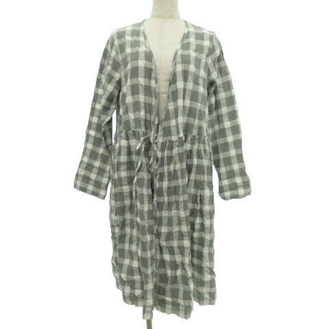 ネストローブ nest Robe 美品 ワンピース ひざ丈 チェック 薄手 約S 