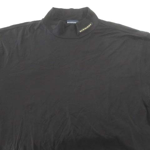 美品 バーバリーゴルフ 長袖 モックネック Tシャツ ロゴ チェック ホワイト 秋冬【B-02】 長袖モックネックシャツ(M WH(ホワイト