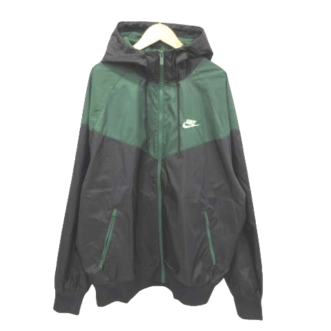 Nike ナイロンジャケット フード付き 緑/黒/白 NIKE/ナイキ☆ナイロン