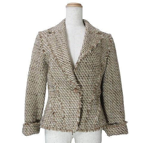 ノーベスパジオ NOVESPAZIO 美品 ツイード テーラード ジャケット 総  