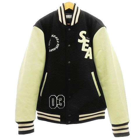ウィンダンシー WIND AND SEA 3周年記念 Varsity Jacket 袖革 