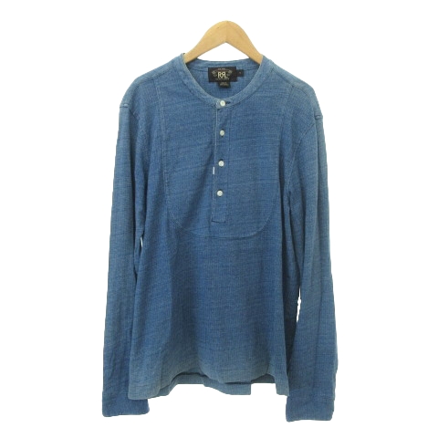 ダブルアールエル RRL ウォバッシュストライプ ヘンリーネック Tシャツ 