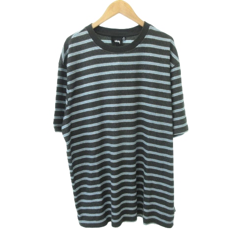 stussy ストライプロゴ Tシャツ グレー stussy ストライプロゴ Tシャツ グレー
