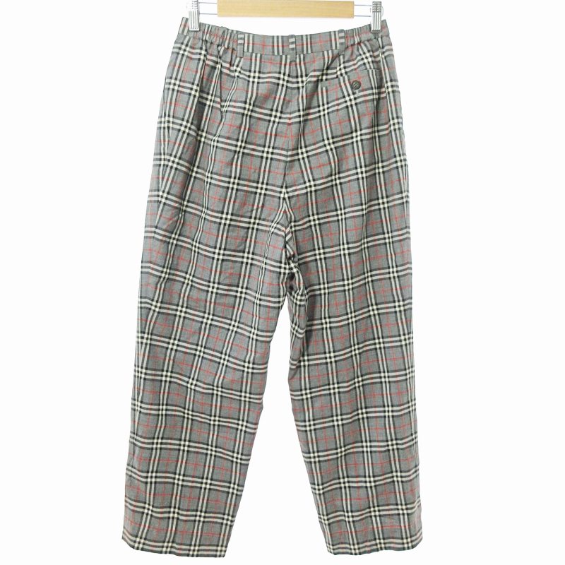 美品 バーバリー classics 総柄 ノバチェック パンツ 79cm グレー バーバリーズ Burberrys ヴィンテージ ノバチェック スラックス