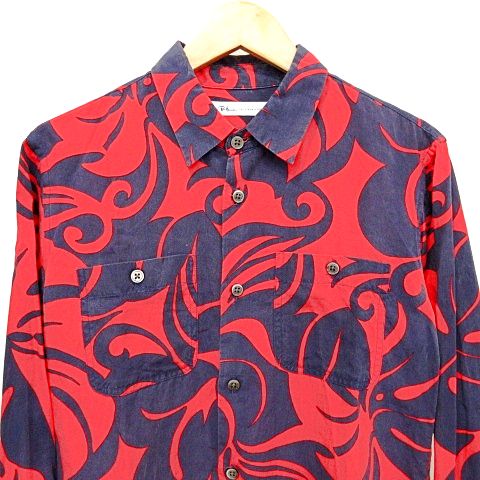 Ronhermanロンハーマン　レーヨンオンブレシャ赤黒 Ron Herman California Brushed Ombre Open Collar Shirt News