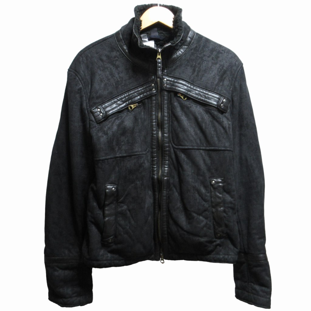 アルマーニ ジーンズ ARMANI JEANS 裏ボア ジャケット ブルゾン 黒 