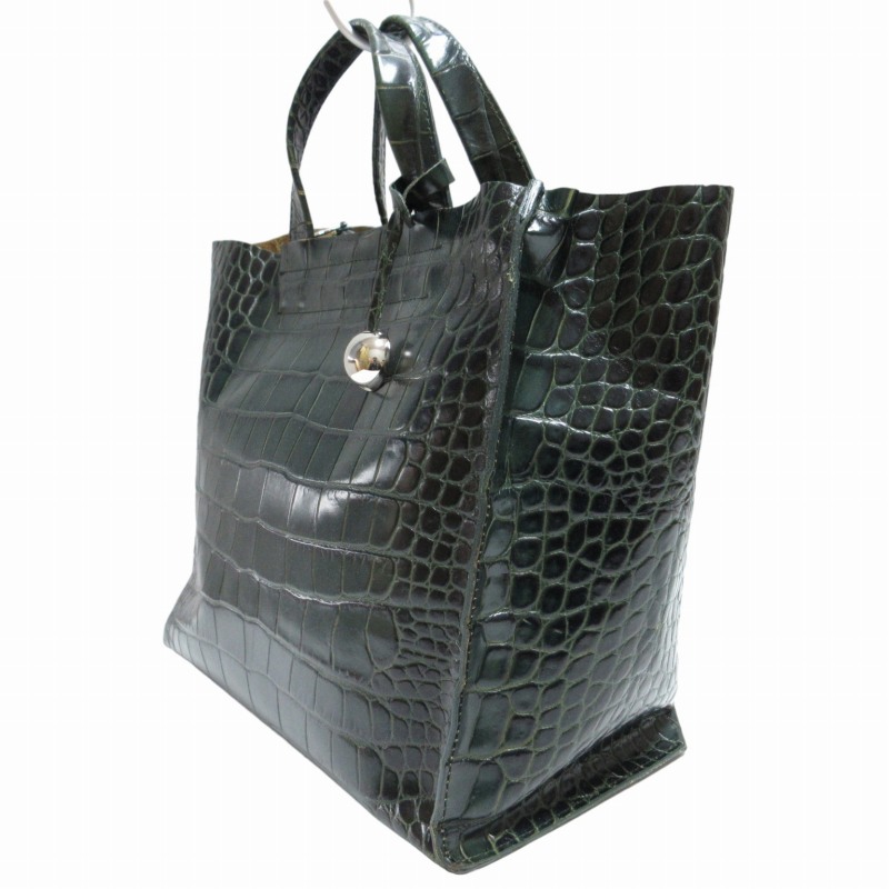 FURLA フルラ ハンドバッグ グリーン クロコ FURLA フルラ ハンドバッグ グリーン クロコ