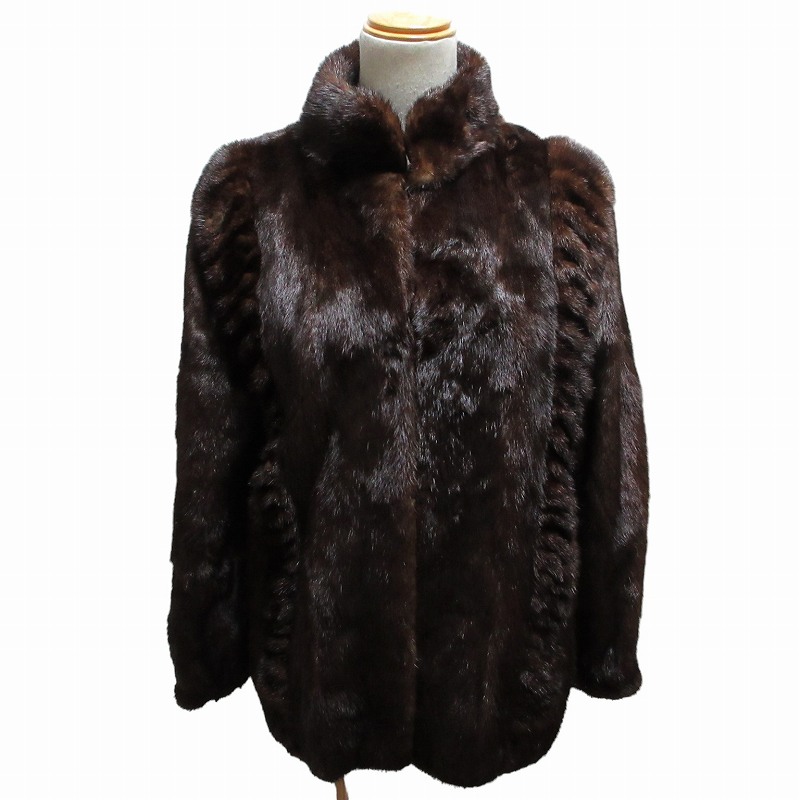 極美品✨サガミンク　11 黒　茶　毛皮　コート　L サガミンク SAGA MINK サイズ11 M 黒 レディース 冬物 コート