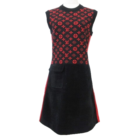 ルイヴィトン LOUIS VUITTON 美品 20年 ニット 切替 ノースリーブ  