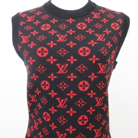 ルイヴィトン LOUIS VUITTON 美品 20年 ニット 切替 ノースリーブ  