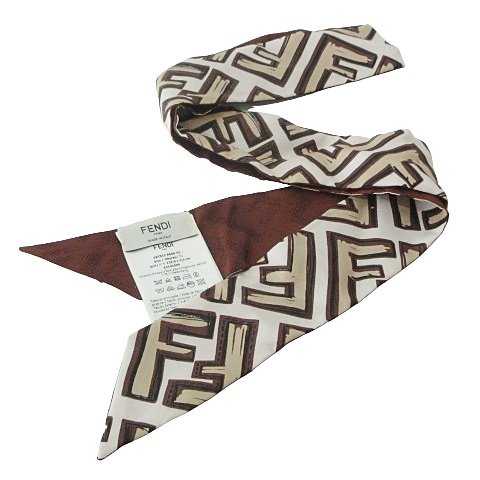 フェンディ FENDI 美品 ラッピー スカーフ FF柄 ズッカ柄 総柄  