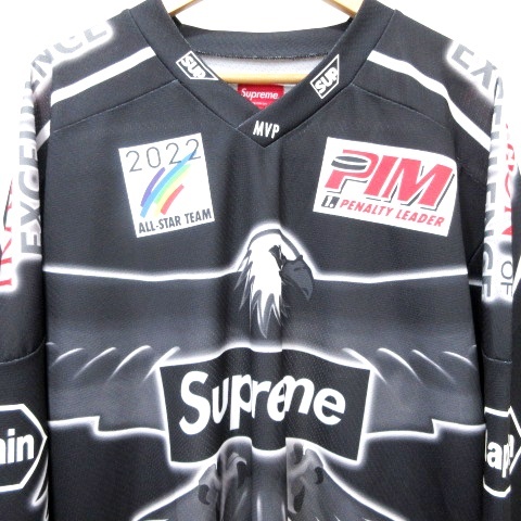 シュプリーム SUPREME 美品 22SS イーグルモトホッケージャージー 