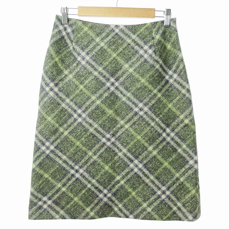 BURBERRY LONDON 膝丈 ウール チェック スカート